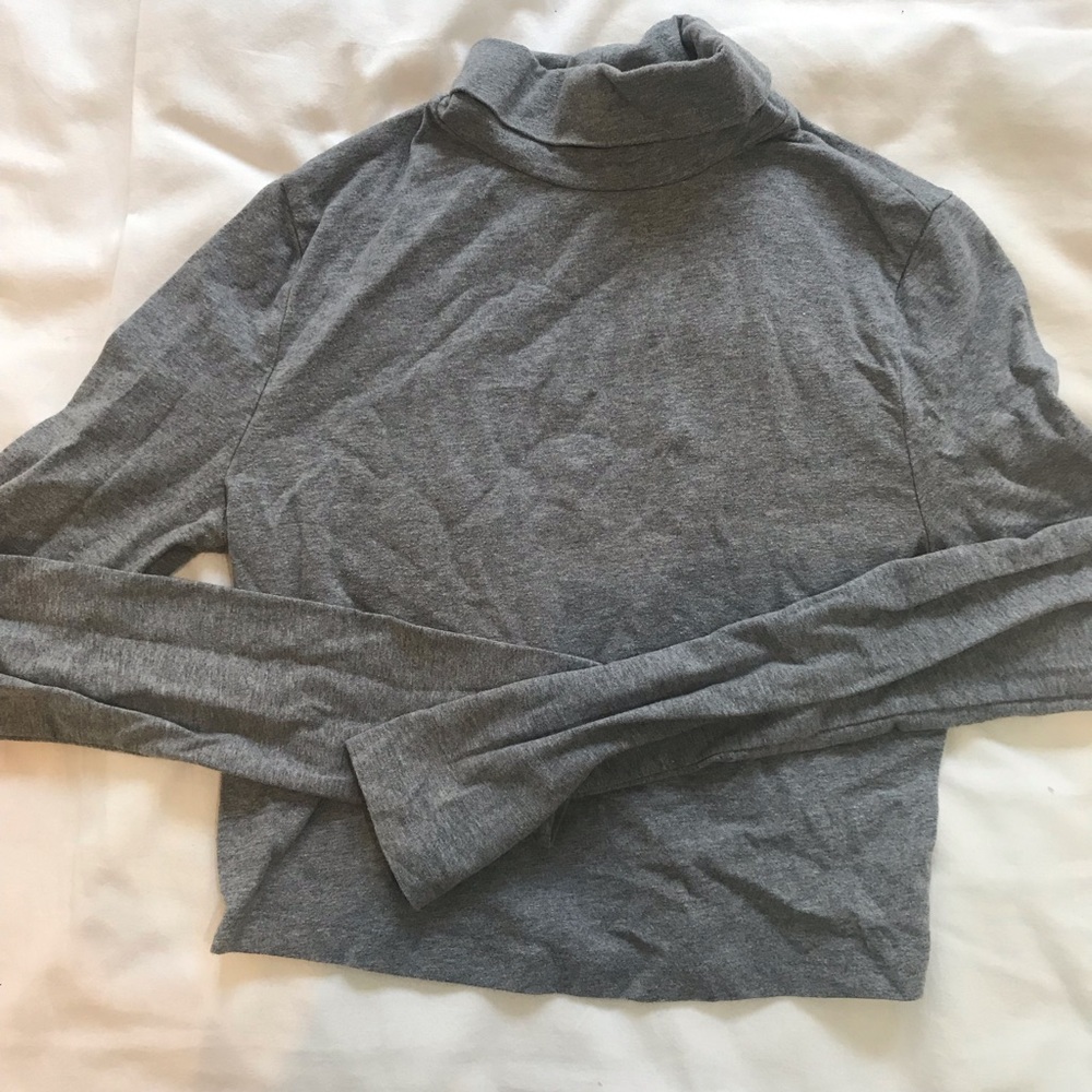 Cropped grey turtle neck